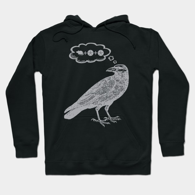 Raven Thinking of Food - Wingspan Bird Board Game (Gray) Hoodie by SmokyKitten